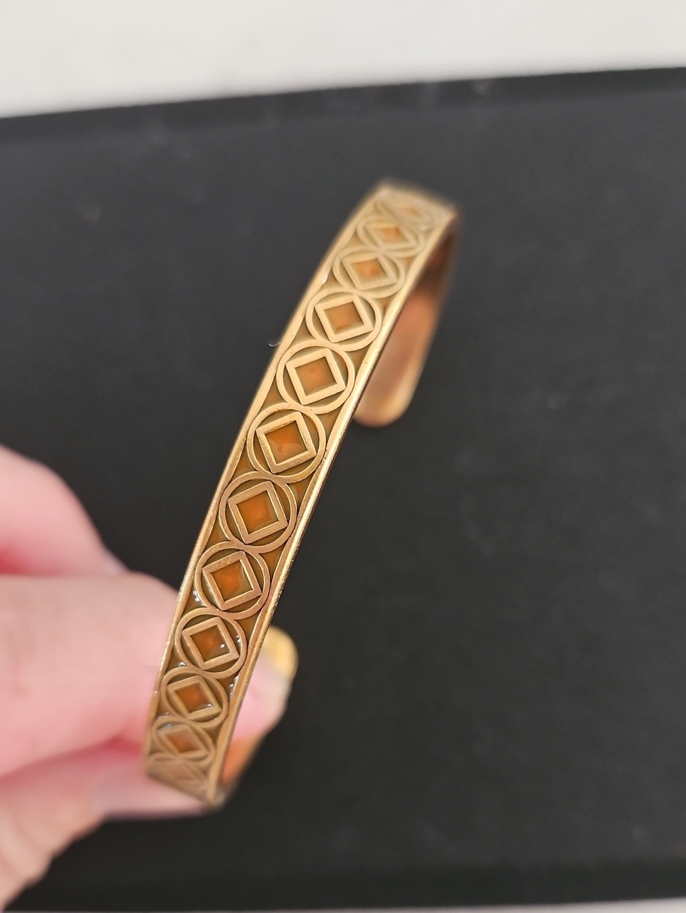 Alex and Ani Gold-Tone Geometric Open Cuff Bracelet